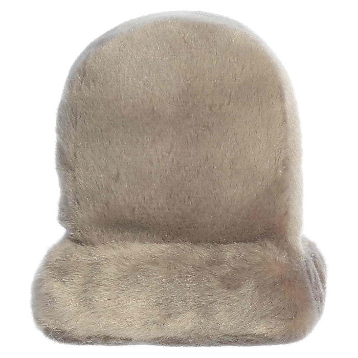 Plush grey tombstone on a white background