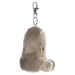Plush tombstone keychain on a white background