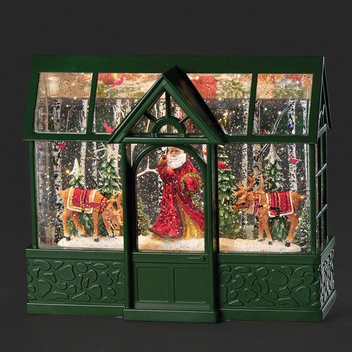 Santa & Reindeer Glitter Greenhouse 