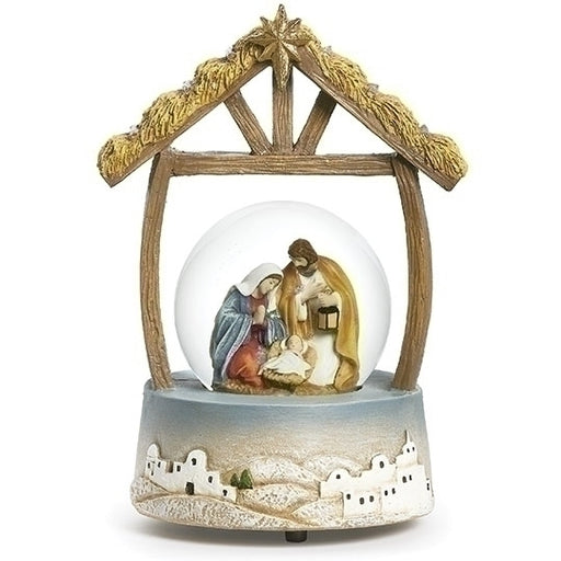 Musical Holy Family Manger Water Dome