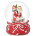 Christmas snow globe with Santa Claus and a teddy bear inside on a white background