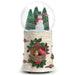 Christmas-themed snow globe with a snowman, trees, and a bird's nest on a white background