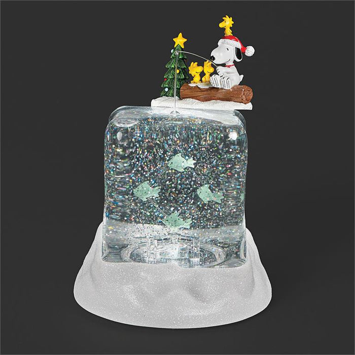 Snoopy Fishing With Woodstock Lighted Water Lantern