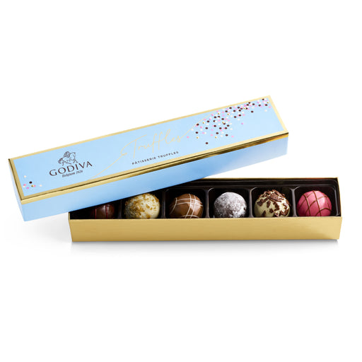 Godiva Patisserie Dessert Truffle Flight blue box