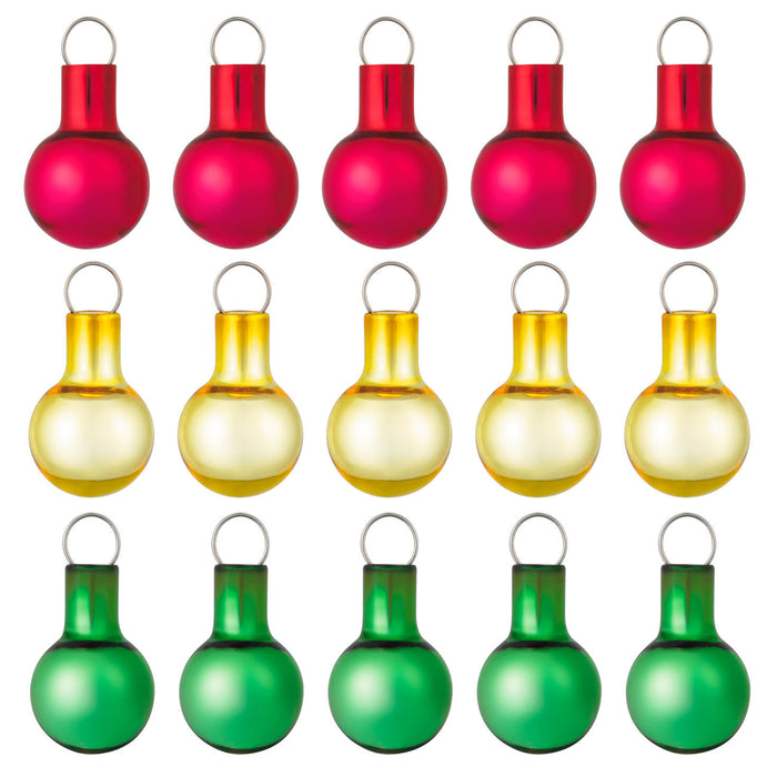 Mini Festive Red, Gold and Green Glass Ornaments