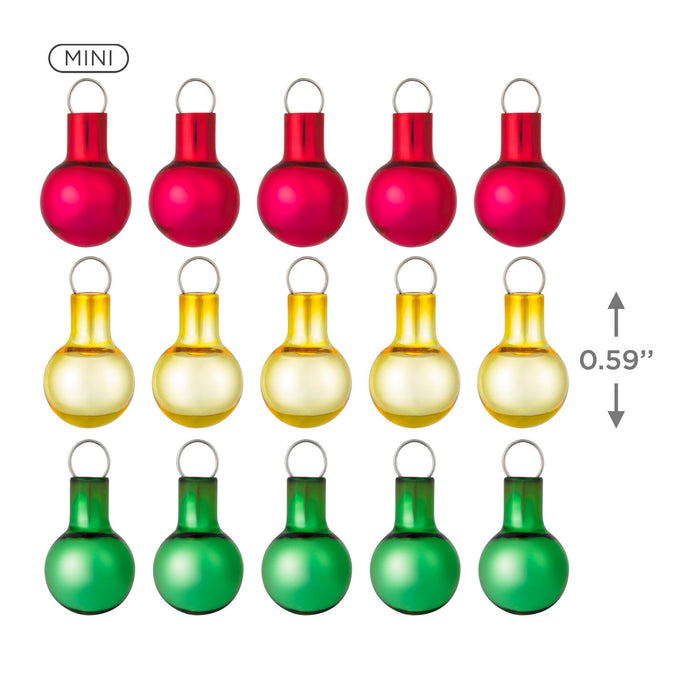 Mini Festive Red, Gold and Green Glass Ornaments