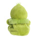 Green plush toy on a white background