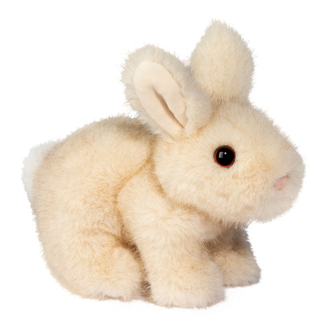 Plush toy rabbit on a white background