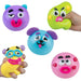 Set of colorful toy faces on a white background