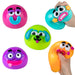 Set of colorful toy faces on a white background