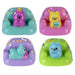 Four assorted Taba-Licious Couch Potato puppy squish toys on purple, pink, blue, and green couches