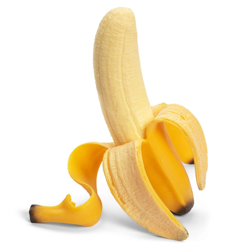 Banana with a peel on a white background