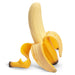 Banana with a peel on a white background