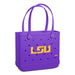 Purple tote bag with LSU logo on a white background