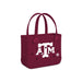 Maroon tote bag with 'ATM' logo on a white background