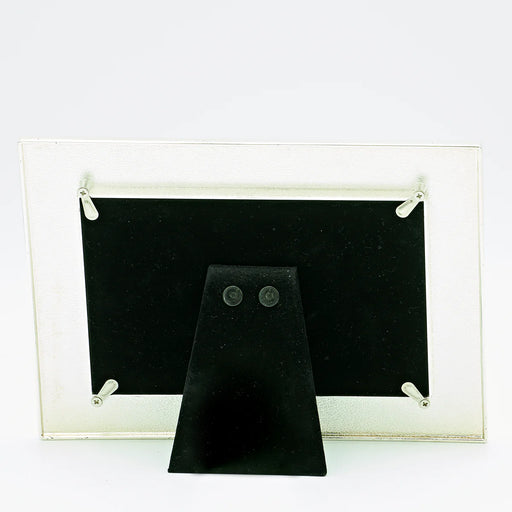 Black owl earrings on a stand with a clear acrylic display case on a white background