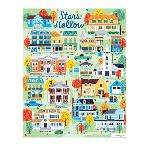Gilmore Girls Stars Hollow Map 1,000-Piece Jigsaw Puzzle