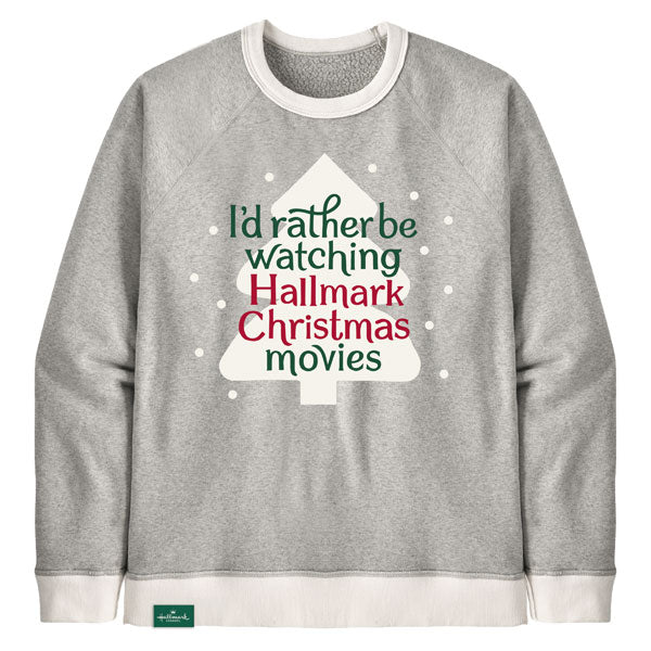 Hallmark Channel Christmas Movies Women s Oversized Gray Sweatshirt