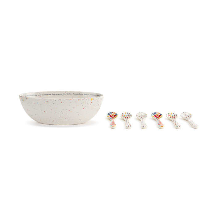 Confetti Family Melamine Ice Cream Bowls with 6 Spoons