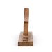 A small wooden decorative sculpture or stand with a rectangular base and a vertical post, shown on a plain white background.