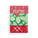 A packaged kitchen towel by Frumka featuring a green holly and red berries pattern on the upper section and a red plaid pattern on the lower section, hanging against a white background.