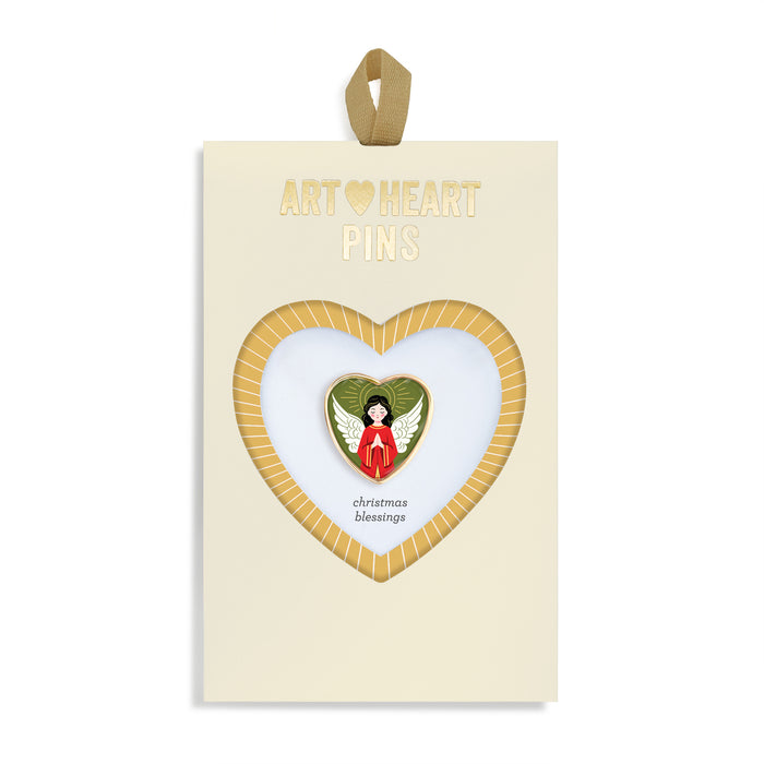 Angel Art Heart Pin