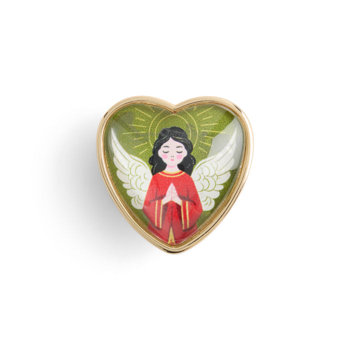 Angel Art Heart Pin