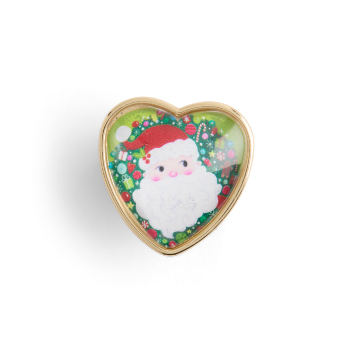 Santa Art Heart Pin