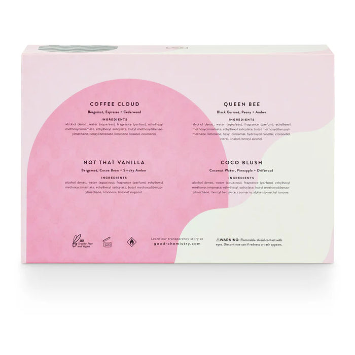 Product packaging with ingredient lists on a white background