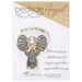 Bedside angel charm on a branded card with 'Alexa's Angels' design.