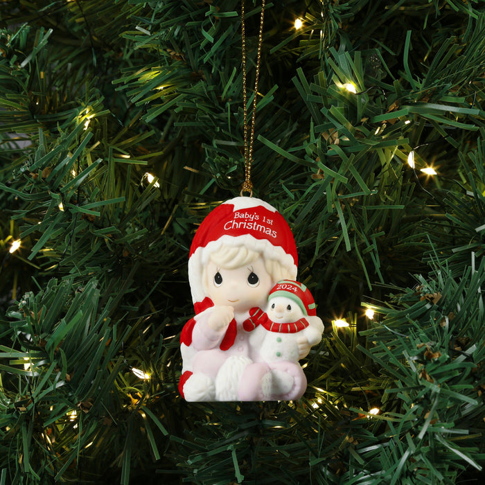 Precious Moments Baby’s First Christmas 2024 Dated Girl Ornament