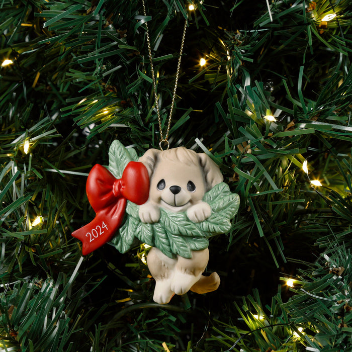 Precious Moments Hanging Out For The Holidays 2024 Dated Dog Ornament