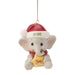 Christmas ornament of an elephant wearing a Santa hat with '2026' and holding a 'Joy' sign on a white background.