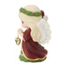Christmas angel figurine with a green wreath and bell on a white background