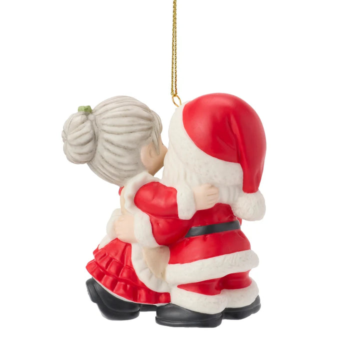 Precious Moments Santa & Mrs. Claus Kissing Ornament