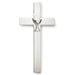 Silver cross with a chalice design on a white background