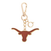 Keychain with a longhorn design on a white background