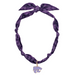 Purple patterned NECKLACE with a gold charm on a white background