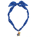 Blue bandana with a cartoon character charm on a white background