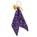Purple paisley scarf keychain with LSU logo on a white background
