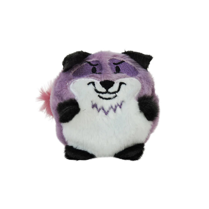 Plush toy with a purple and white design on a white background