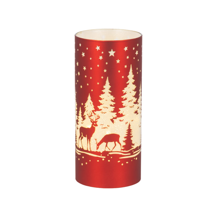 Red Glass Holiday Luminary
