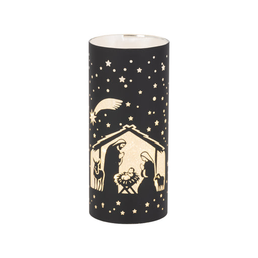 Lighted Glass Nativity Luminary