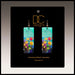 Colorful floral earrings on a DC Designs branded card