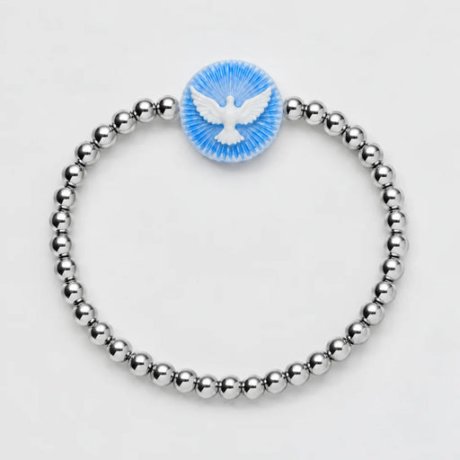 Holy Water Dove Cameo Bracelet in Silver