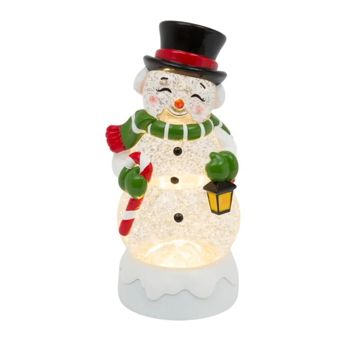 Spinning Snowman Water Globe Light
