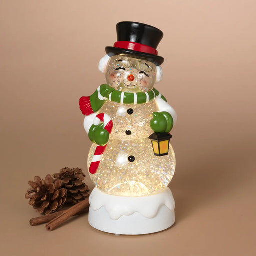 Spinning Snowman Water Globe Light