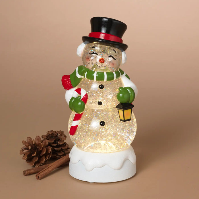 Spinning Snowman Water Globe Light