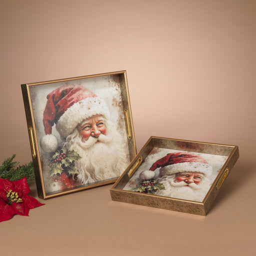 Vintage Santa Square Decorative Trays