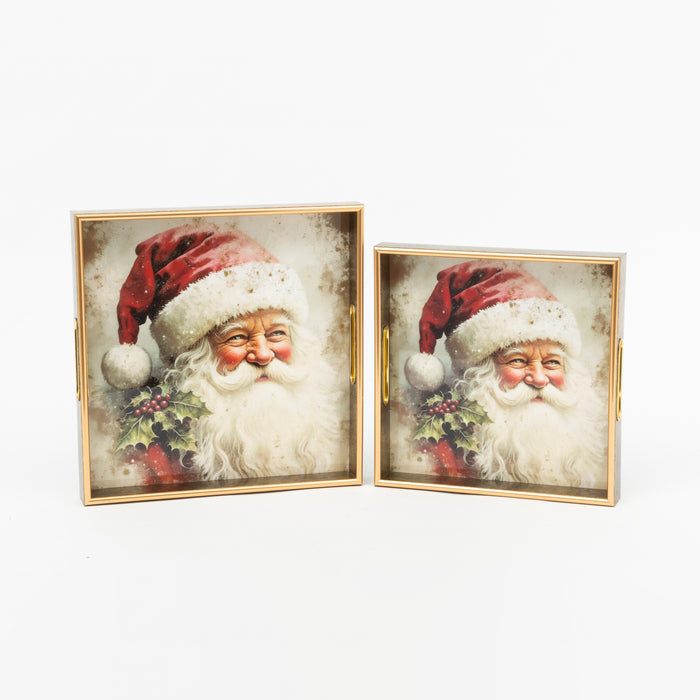 Vintage Santa Square Decorative Trays